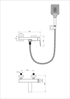Смеситель для ванны с душем Wonzon & Woghand Diamond WW-88639011-CR хром